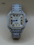 Men's VVS Moissanite Watch | 41MM | 26 CT Bust Down | Yellow Gold