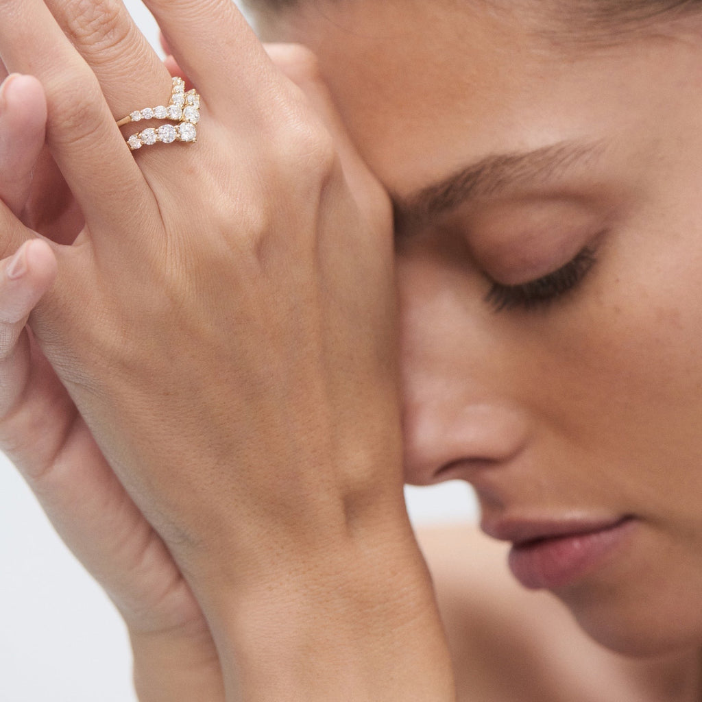 Valerie Ring | Round Diamond Wishbone Ring