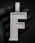 Custom Initial Pendant in 925 Sterling Silver with VVS Moissanite – Iced-Out Personalized F Letter Pendant (Copy) (Copy)