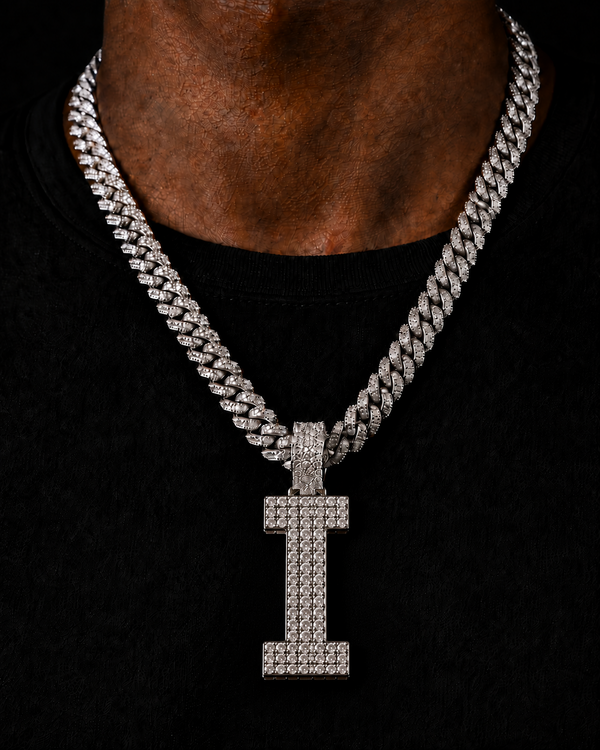 Custom Initial Pendant in 925 Sterling Silver with VVS Moissanite – Iced-Out Personalized I Letter Pendant (Copy) (Copy) (Copy) (Copy) (Copy)