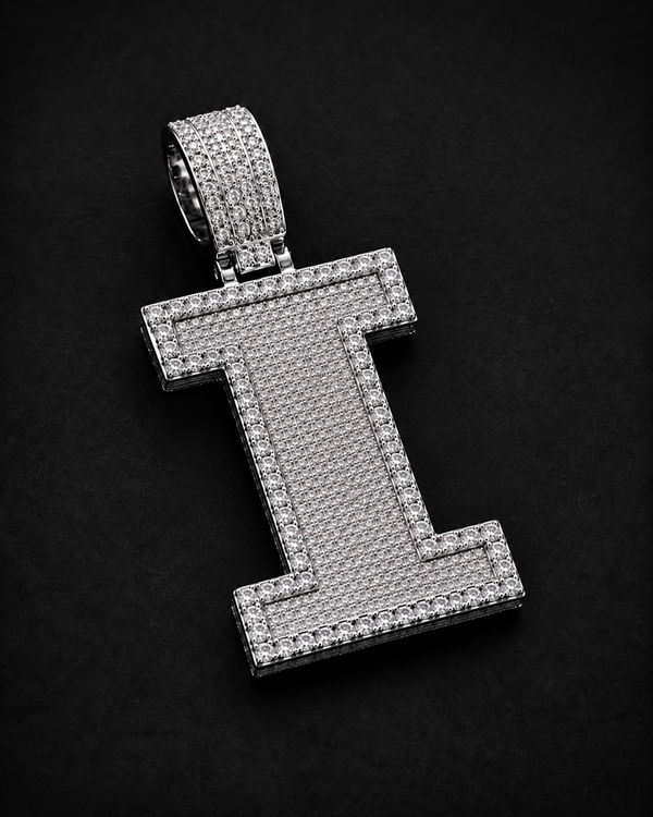 Custom Initial Pendant in 925 Sterling Silver with VVS Moissanite – Iced-Out Personalized I Letter Pendant (Copy) (Copy) (Copy) (Copy) (Copy)