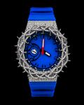Blue Thorn VVS Moissanite Iced-Out Watch | Blue Rubber Strap