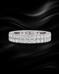 Two-Row Moissanite Eternity Band in 925 Sterling Silver