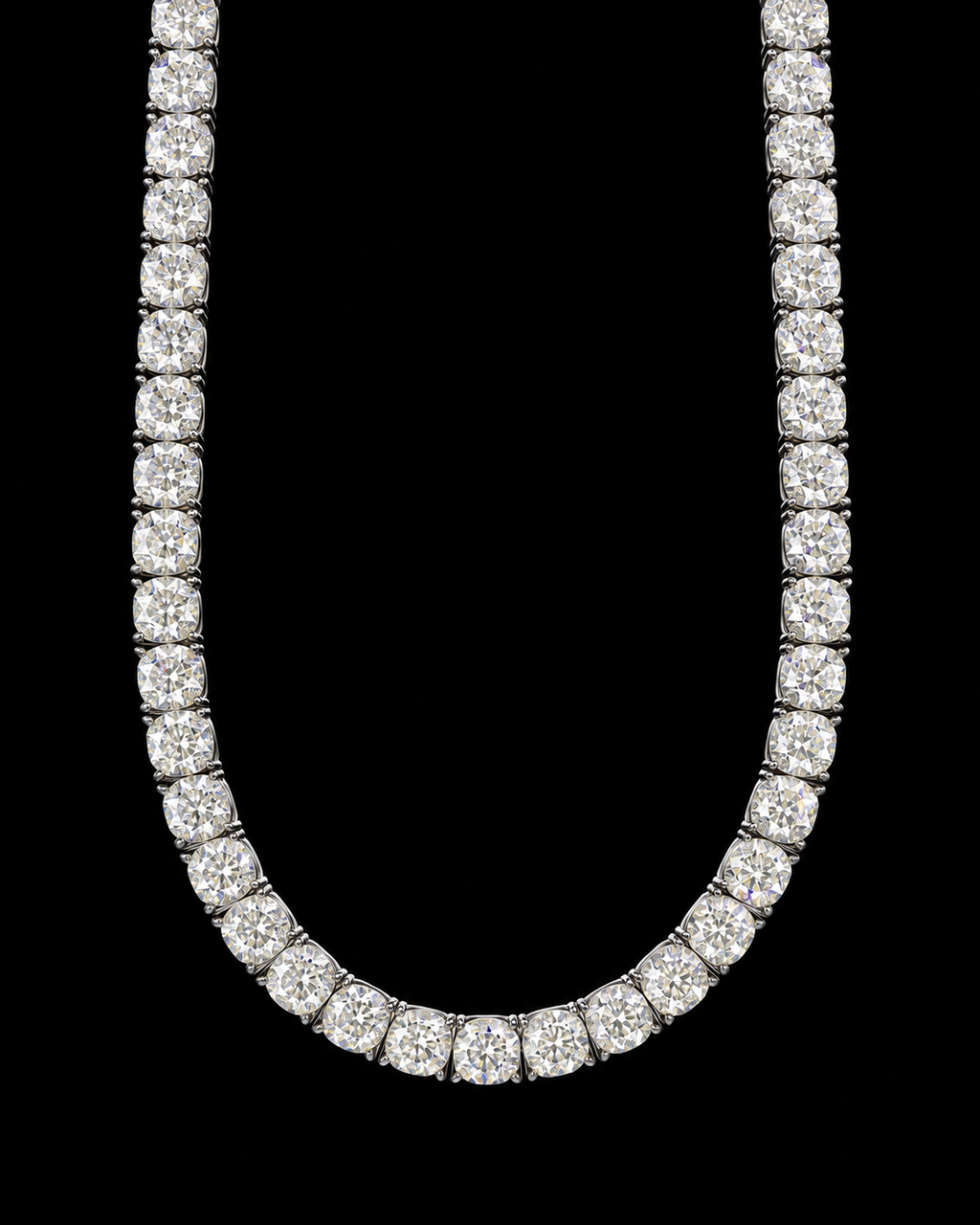 10MM Round Cut Tennis Chain – 925 Sterling Silver