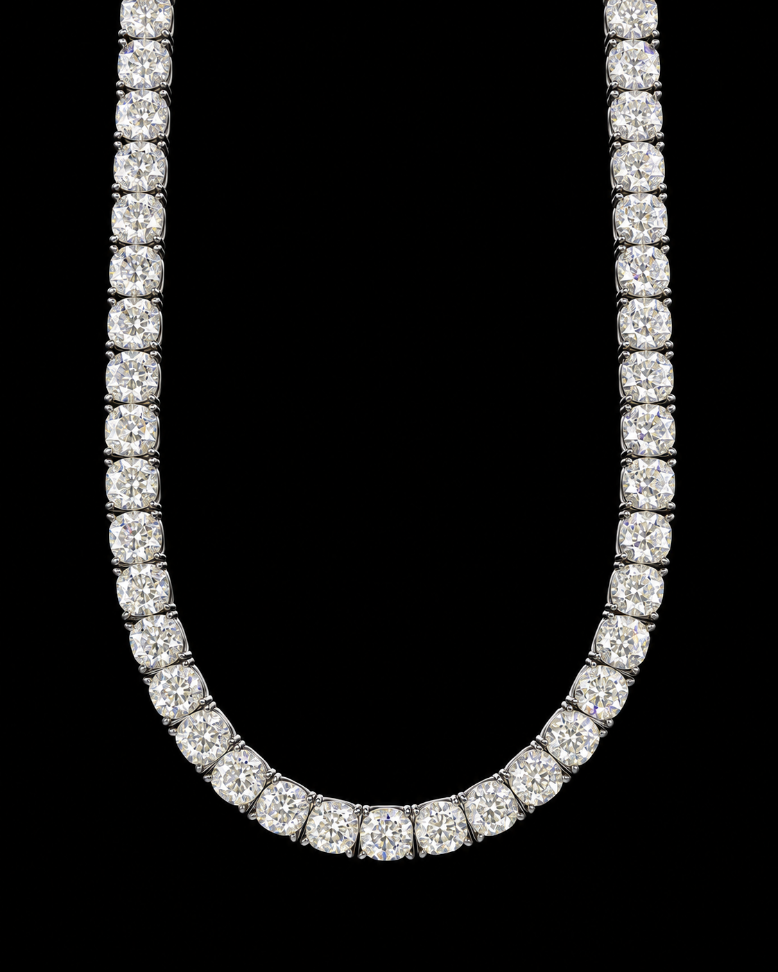 10MM Round Cut Tennis Chain – 925 Sterling Silver