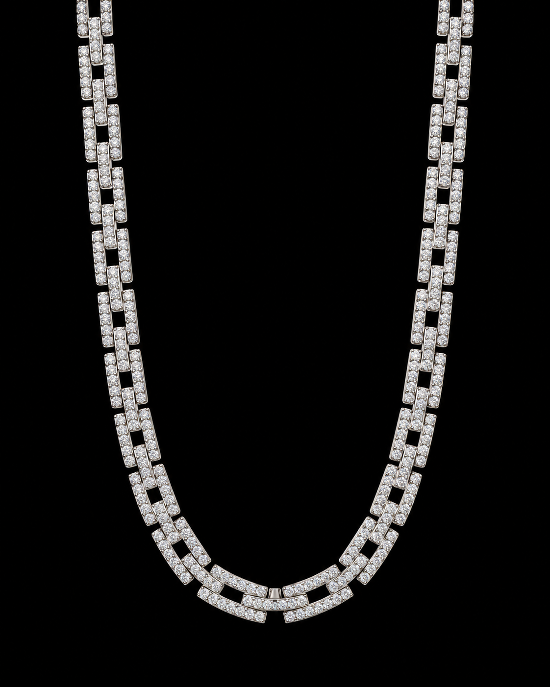 8MM Iced-Out Link Chain – 925 Sterling Silver
