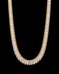 6MM Baguette Tennis Chain – Yellow Gold Finish