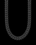 Black Moissanite Iced Out Cuban Link Chain – Bust Down Hip Hop Necklace