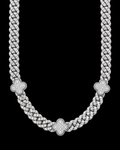 VVS Moissanite Clover Cuban Link Chain – White Gold Finish Iced Out Necklace