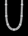 Iced Opal Cuban Link Chain – 925 Sterling Silver