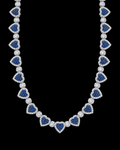 Blue Heart Moissanite Tennis Chain – 925 Sterling Silver