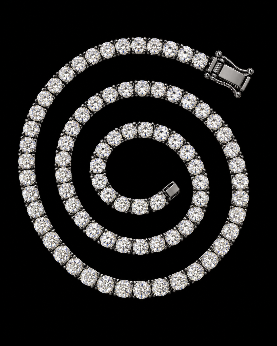 10MM Round Cut Tennis Chain – 925 Sterling Silver