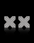 X Shape Moissanite Stud Earrings – 925 Sterling Silver