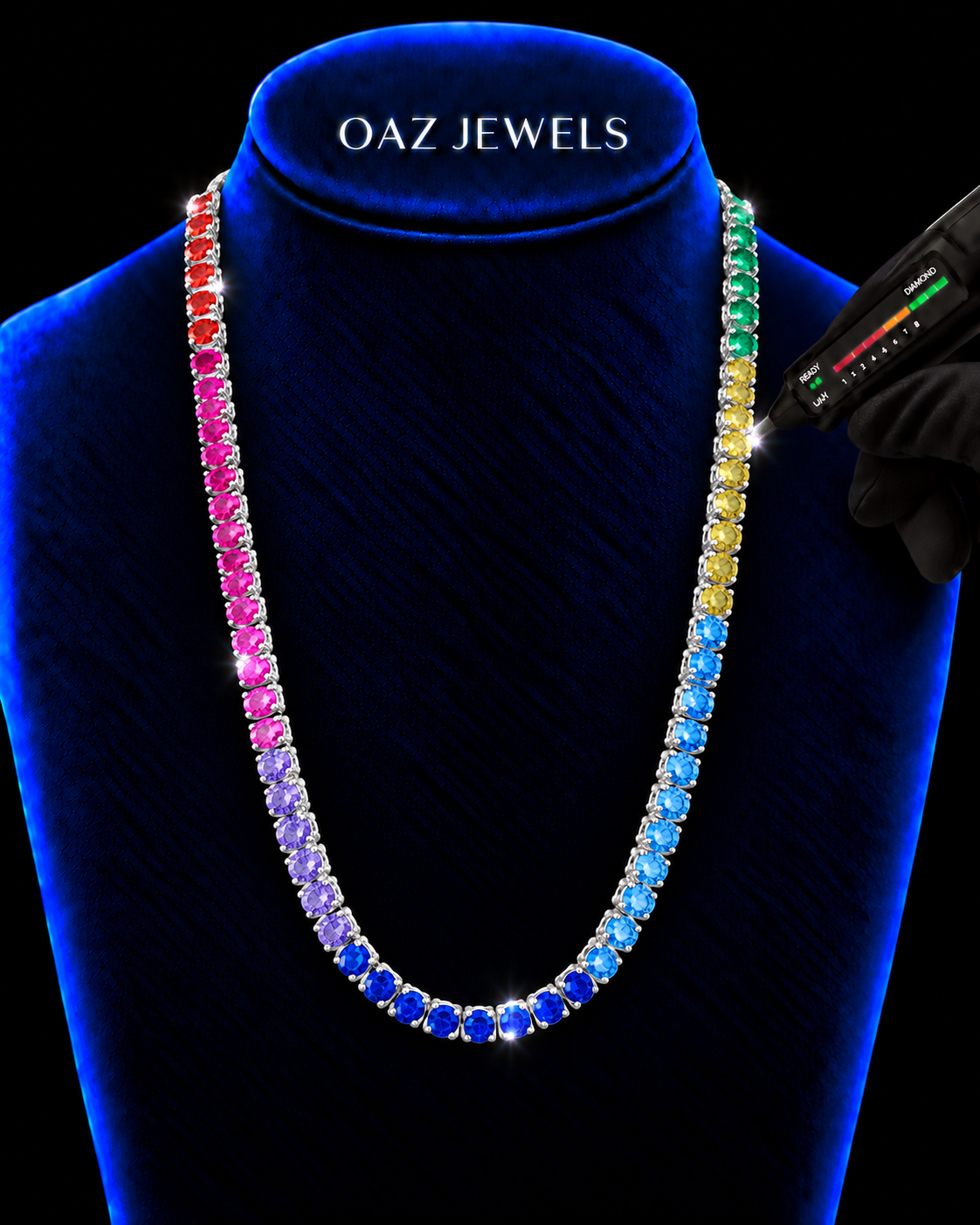 4MM Multicolor Rainbow Tennis Chain – 925 Sterling Silver