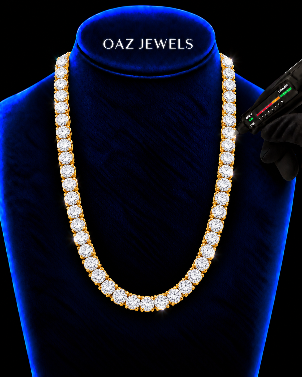 6MM Round Cut Tennis Chain – Yellow Gold Finish