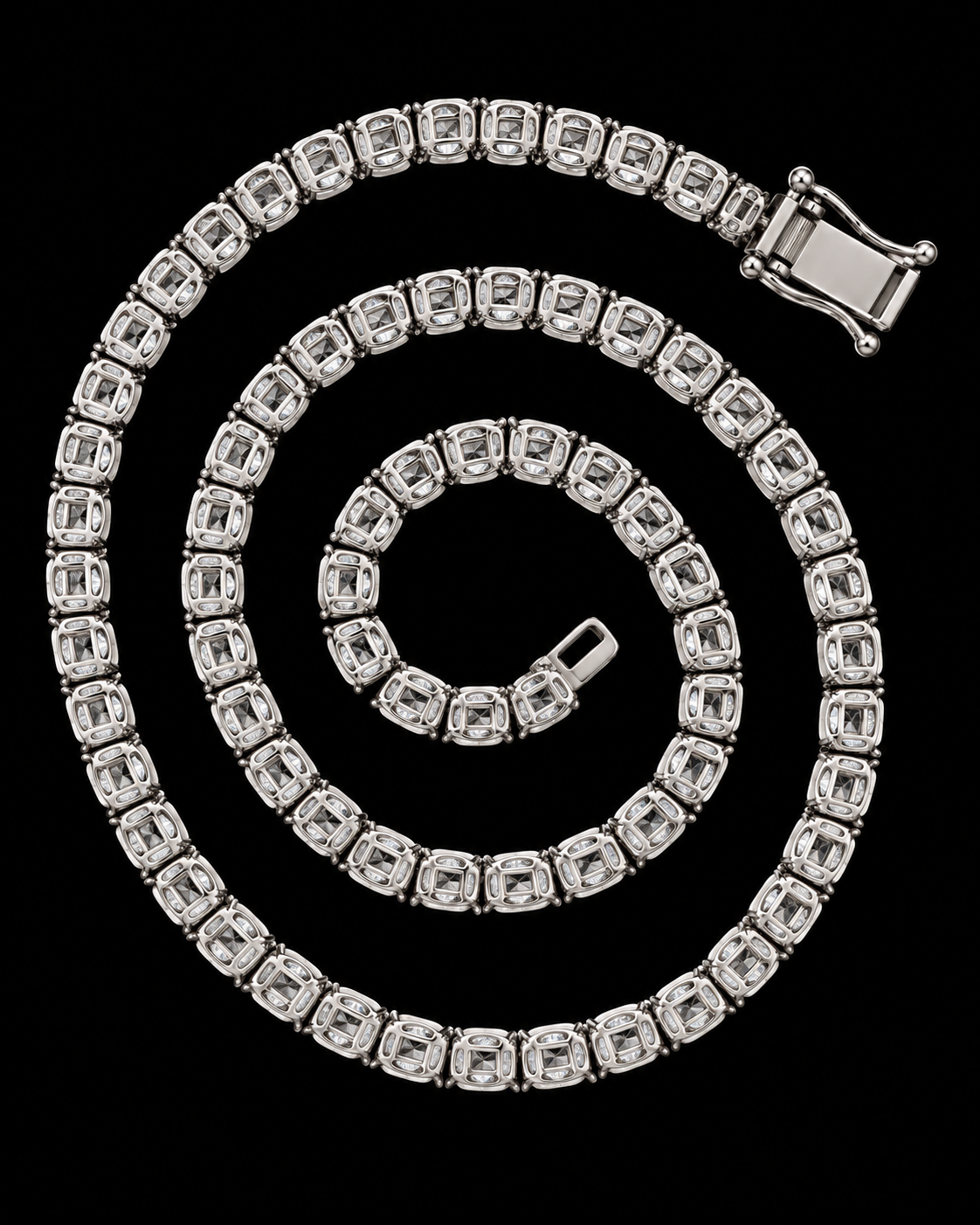 10MM Round Cut Tennis Chain – 925 Sterling Silver