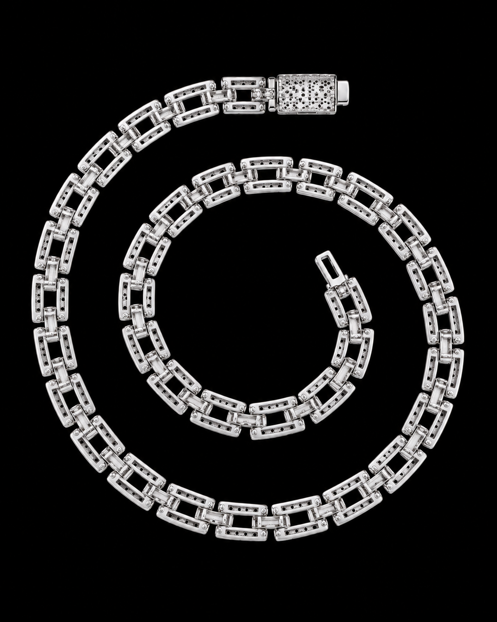 8MM Iced-Out Link Chain – 925 Sterling Silver