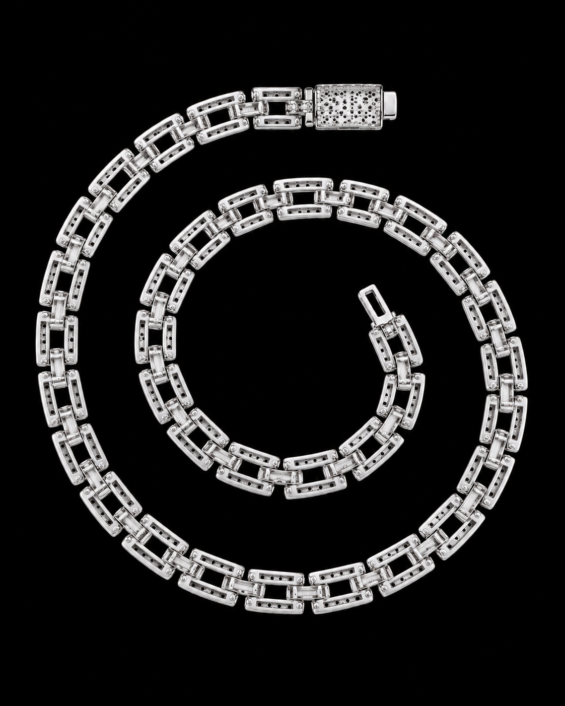 8MM Iced-Out Link Chain – 925 Sterling Silver