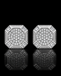 Octagon Iced-Out Moissanite Stud Earrings – 925 Sterling Silver