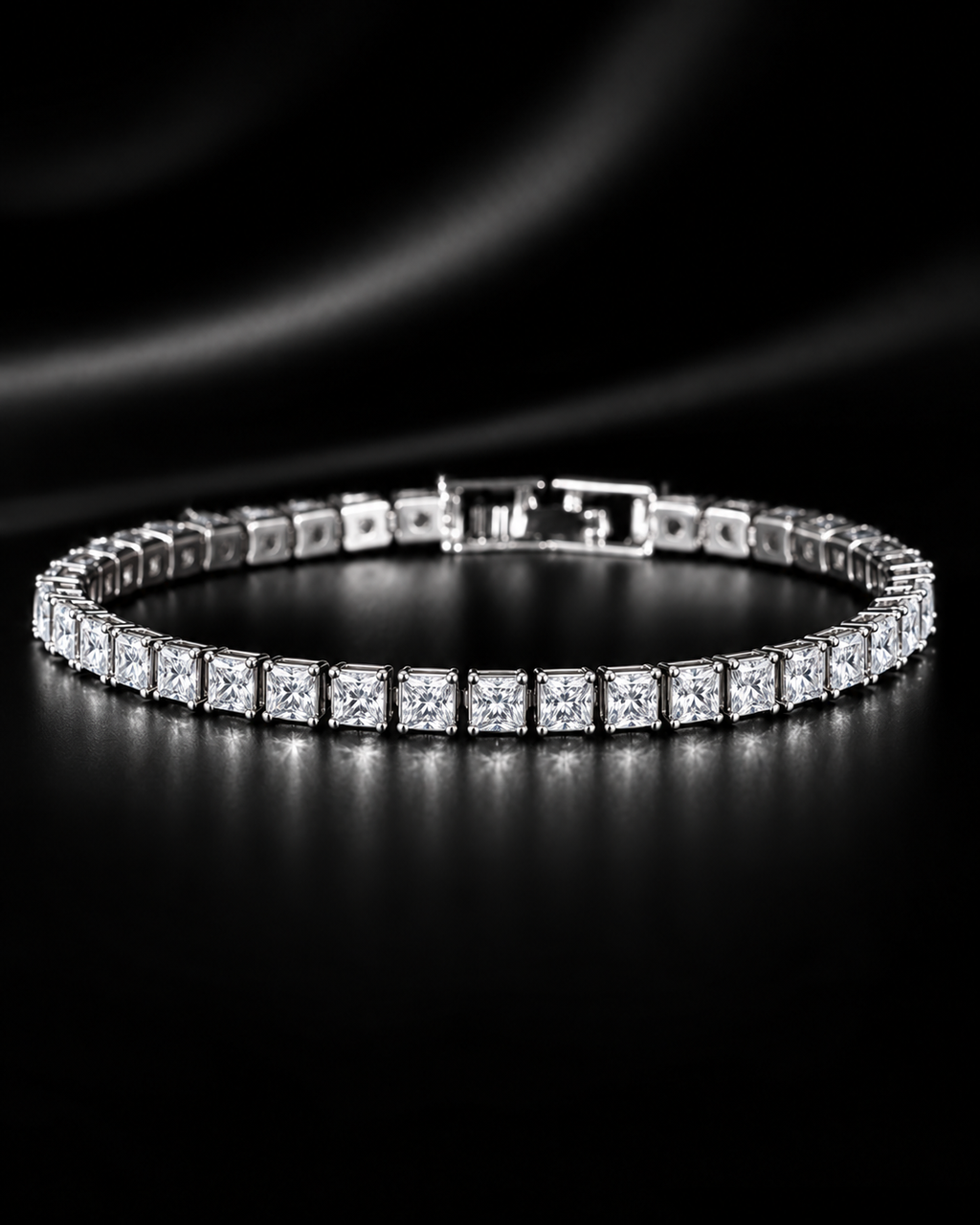 Princess Cut Tennis Bracelet | Lab-Grown Diamond & Moissanite