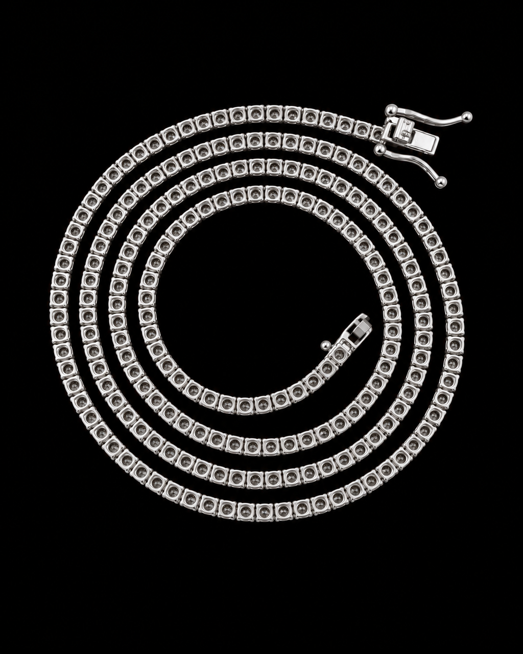 3MM Moissanite Tennis Chain – VVS Round Cut 925 Sterling Silver Diamond Necklace