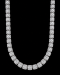 6MM Round Moissanite Halo Tennis Chain – 925 Sterling Silver Iced Out Necklace