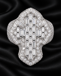 Baguette Cross Statement Ring – VVS Moissanite 925 Sterling Silver Iced-Out Ring