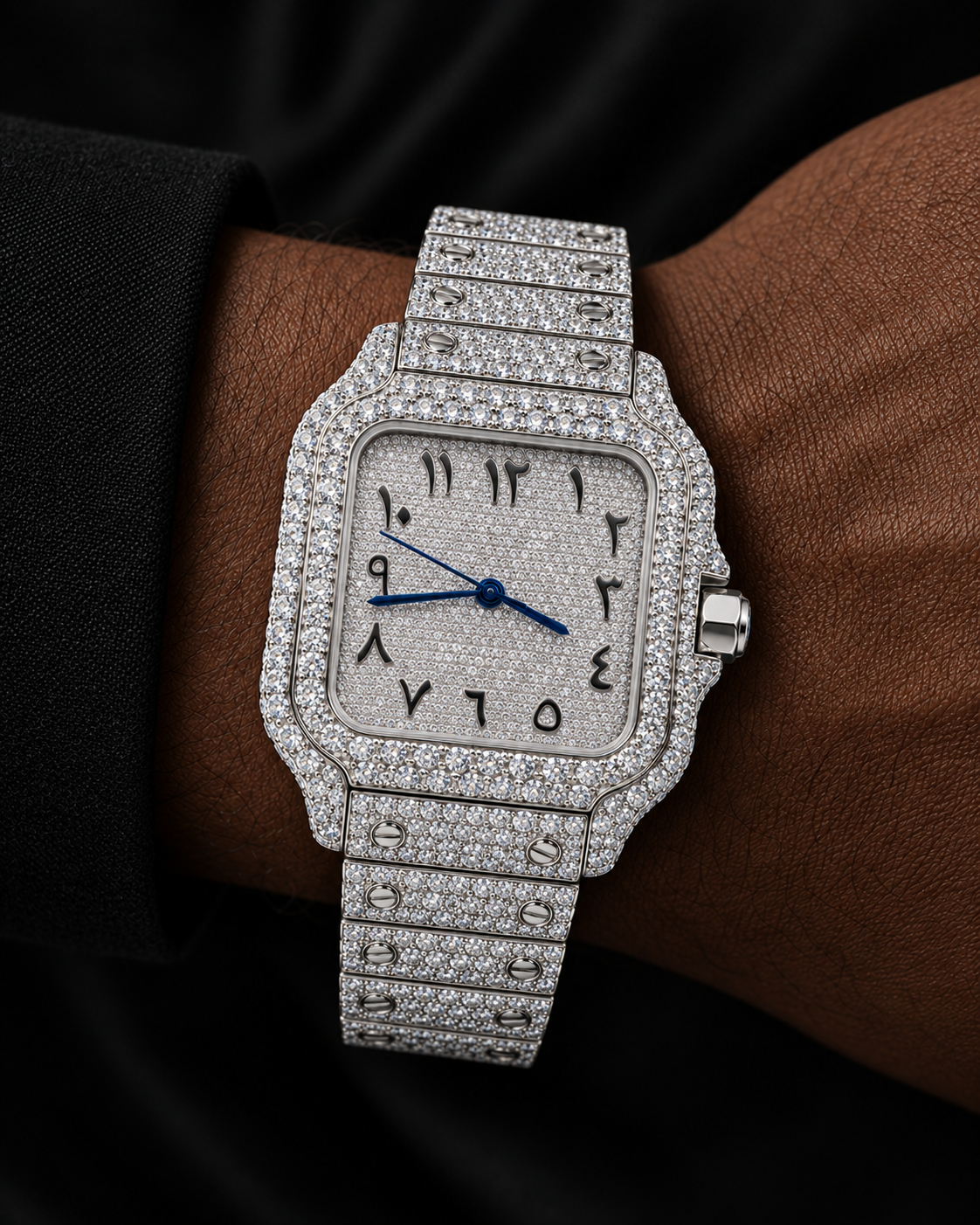 41MM Fully Iced-Out Moissanite Diamond Watch – VVS Moissanite Luxury Watch