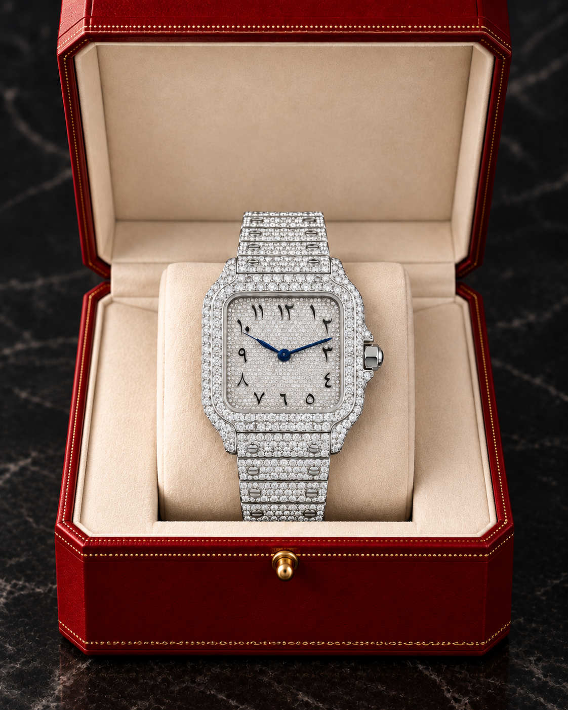 41MM Fully Iced-Out Moissanite Diamond Watch – VVS Moissanite Luxury Watch