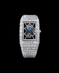 Luxury Full Baguette Skeleton Diamond Watch | White Gold Finish