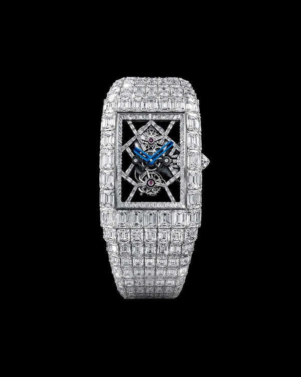 Luxury Full Baguette Skeleton Diamond Watch | White Gold Finish