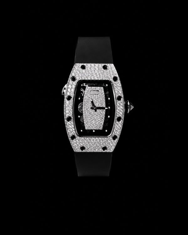 Black VVS Moissanite Iced-Out Tonneau Watch | Luxury Edition