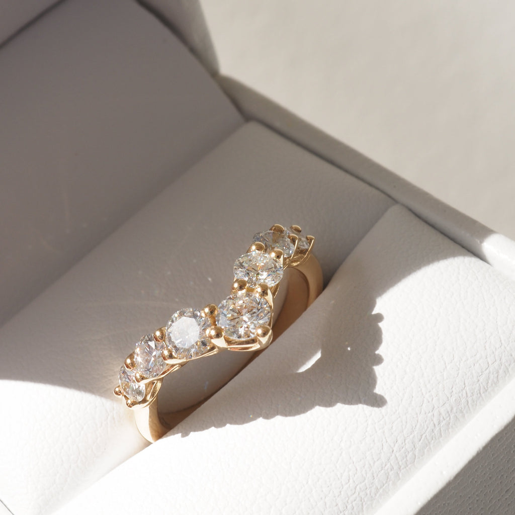 Valerie Ring | Round Diamond Wishbone Ring