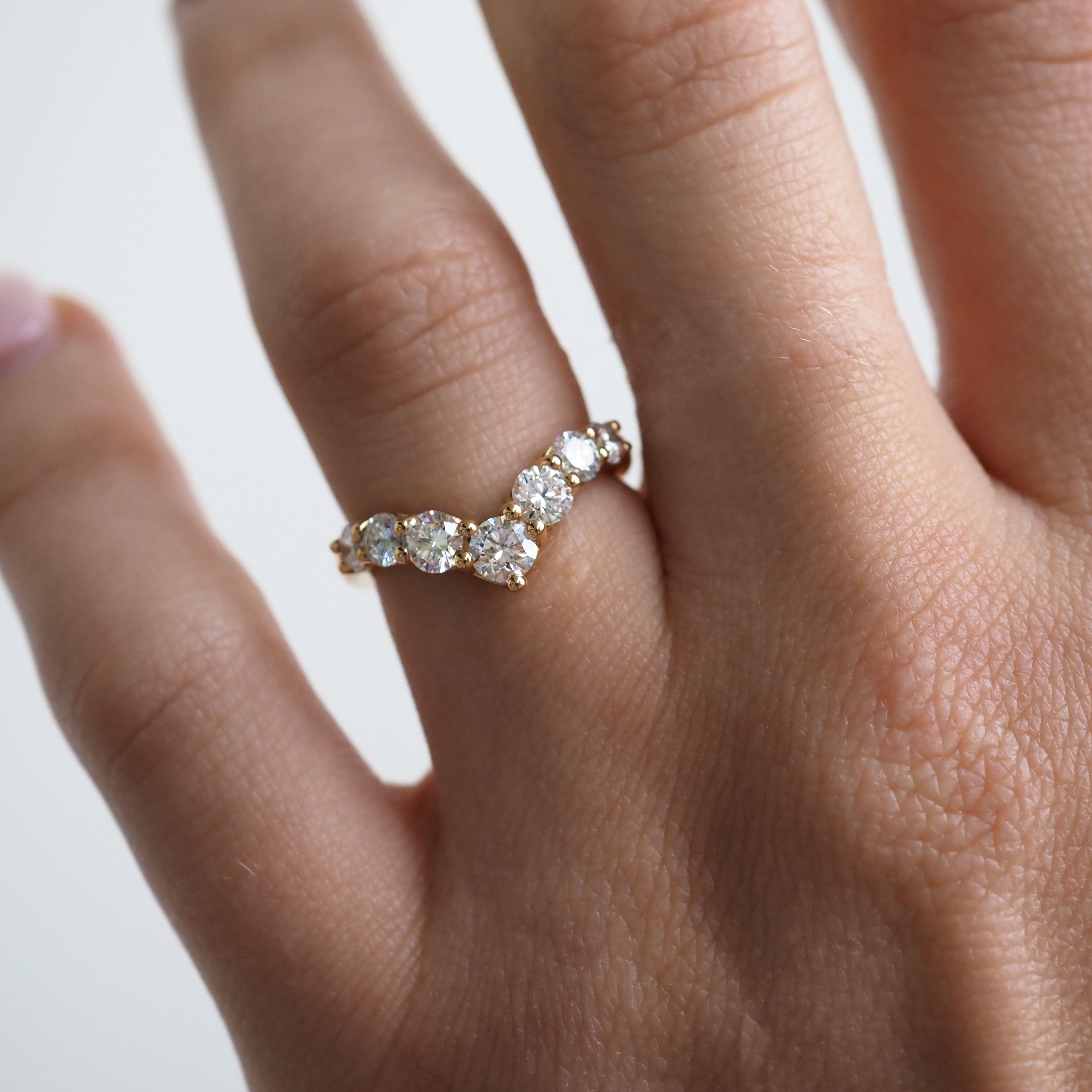 Valerie Ring | Round Diamond Wishbone Ring