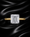 2 Carat Emerald Cut Moissanite or Lab-Grown Diamond Engagement Ring in 925 Sterling Silver