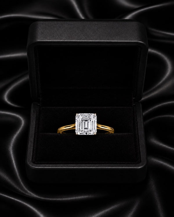 2 Carat Emerald Cut Moissanite or Lab-Grown Diamond Engagement Ring in 925 Sterling Silver