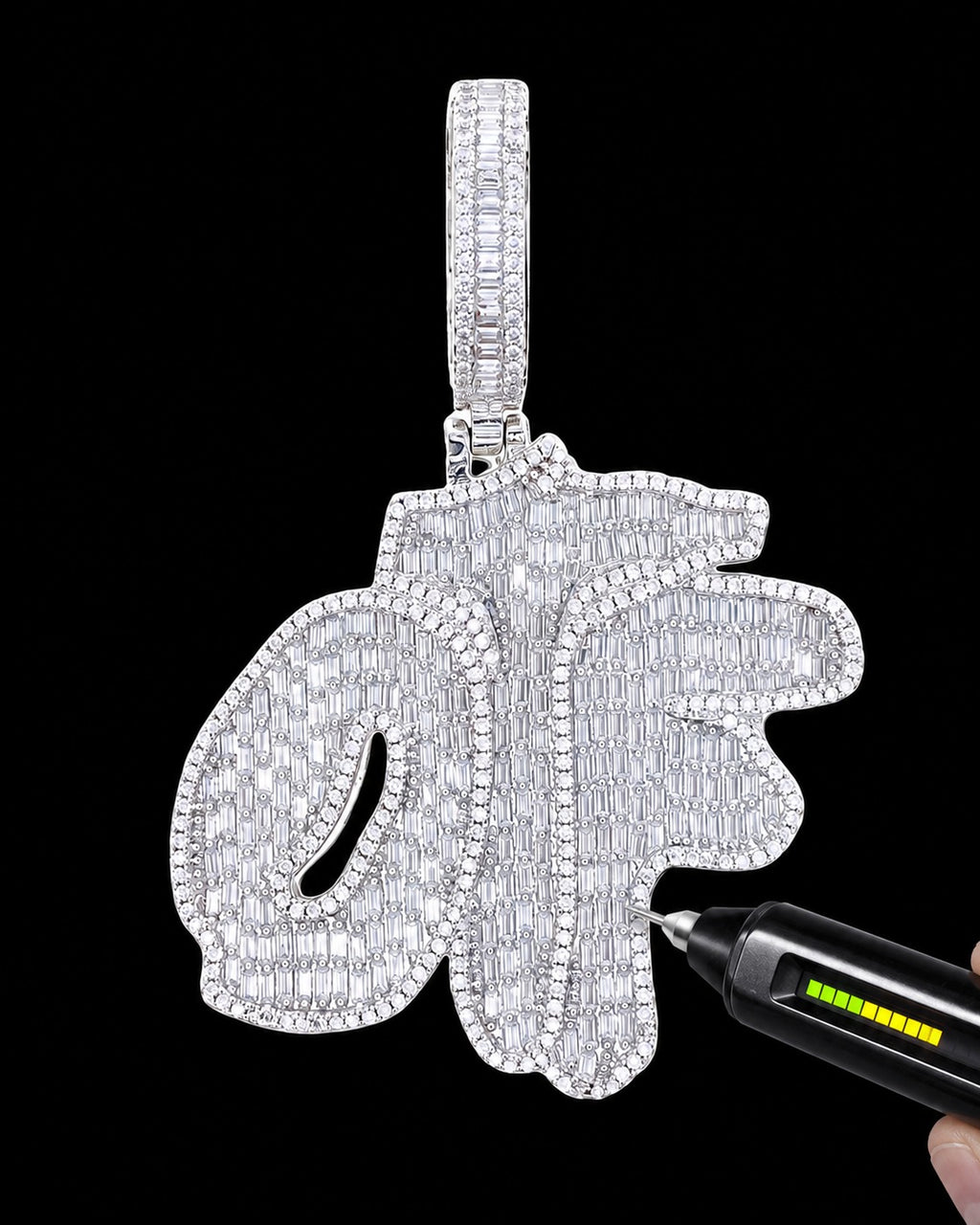 Baguette Moissanite Custom Letter Pendant – Iced Out VVS 925 Sterling Silver Hip-Hop Pendant