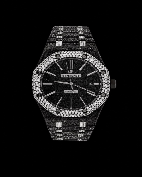 Black & White VVS Moissanite Iced-Out Luxury Watch | Full Iced Bracelet