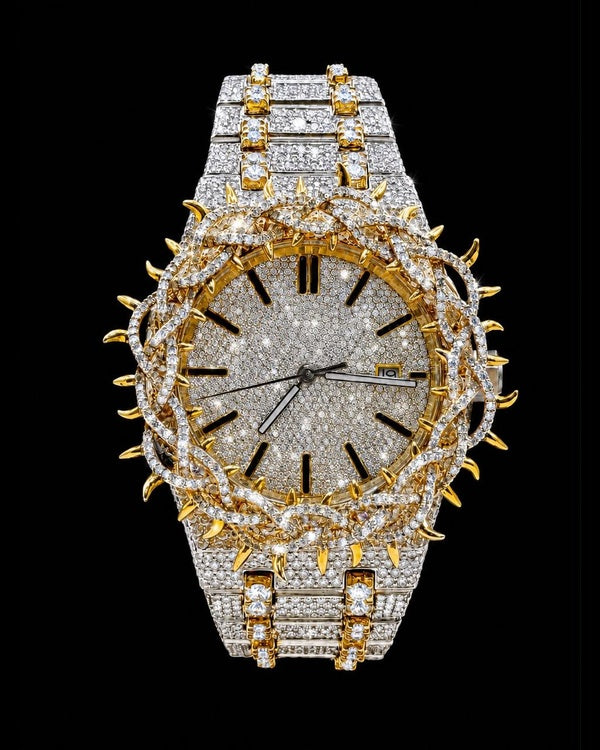 Men’s Luxury Iced-Out Dragon Watch – VVS Moissanite Statement Design