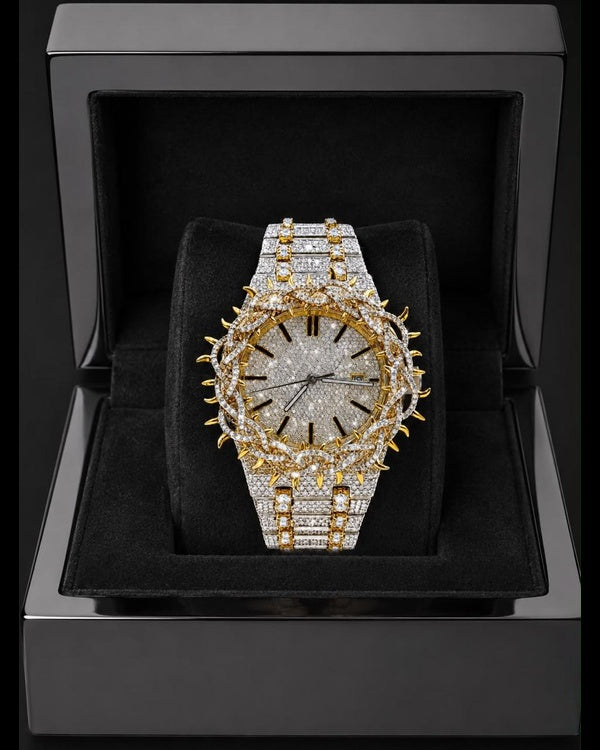 Men’s Luxury Iced-Out Dragon Watch – VVS Moissanite Statement Design