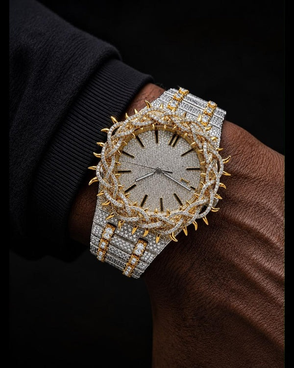 Men’s Luxury Iced-Out Dragon Watch – VVS Moissanite Statement Design