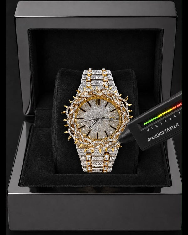 Men’s Luxury Iced-Out Dragon Watch – VVS Moissanite Statement Design