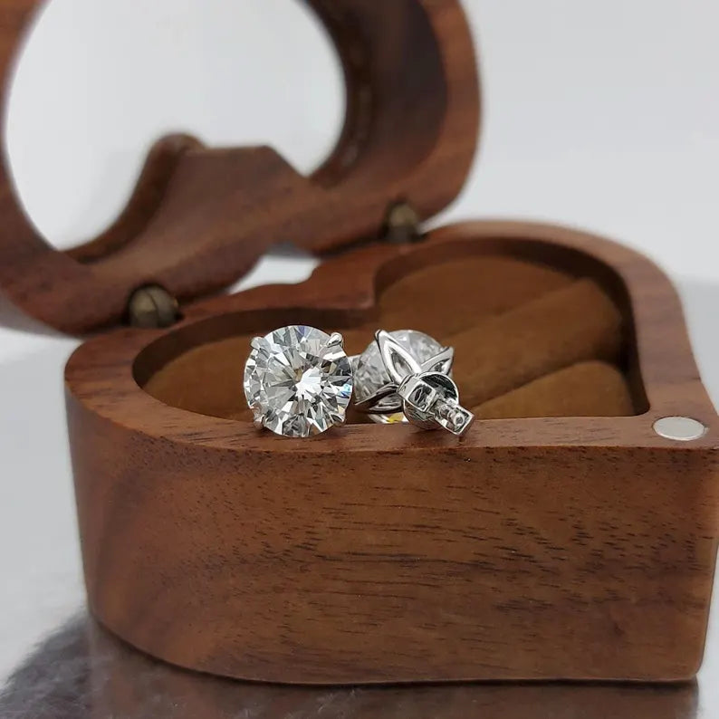 4ct total E, VVS2, IGI Certified lab grown Diamond Round Stud, White Gold Earrings, Diamond Studs, Birthday, Valentines Gift for her