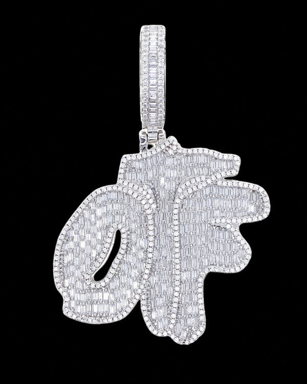 Baguette Moissanite Custom Letter Pendant – Iced Out VVS 925 Sterling Silver Hip-Hop Pendant