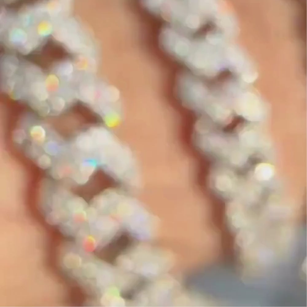 Moissanite VVS1 Cuban Link Bracelet 6mm 8mm 10mm 925 Sterling Silver Passes Diamond Tester