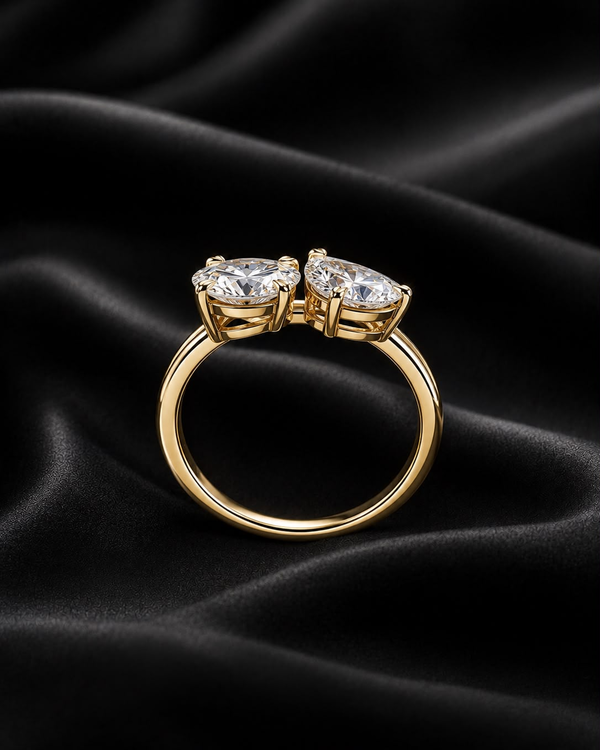 2 Carat Toi et Moi Ring – Round & Pear Cut