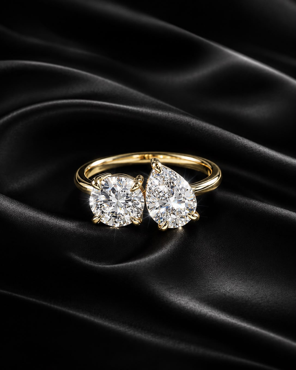 2 Carat Toi et Moi Ring – Round & Pear Cut