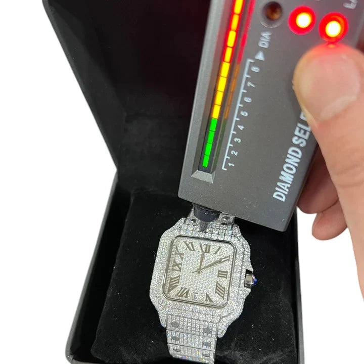 Men's VVS Moissanite Watch | 41MM | 26 CT Bust Down | Yellow Gold