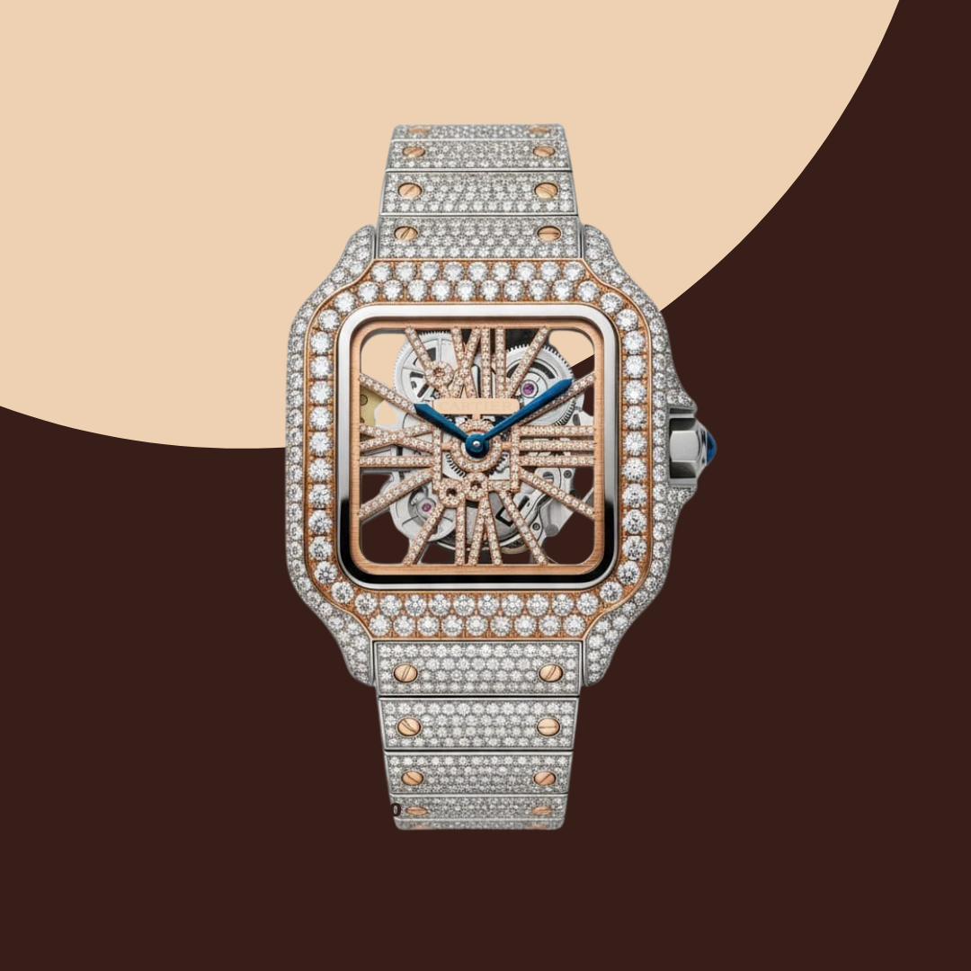 Elegant Automatic Transparent Hip Hop Style Moissanite Diamond Watch